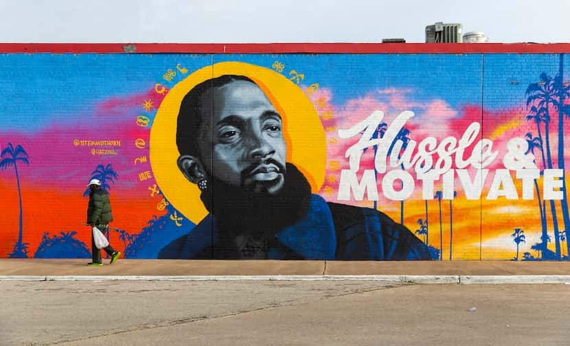 A mural dedicated to the late rapper, entrepreneur and community activist Nipsey Hussle by...