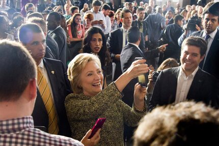 Hillary Clinton met supporters Monday at Temple University in Philadelphia. 