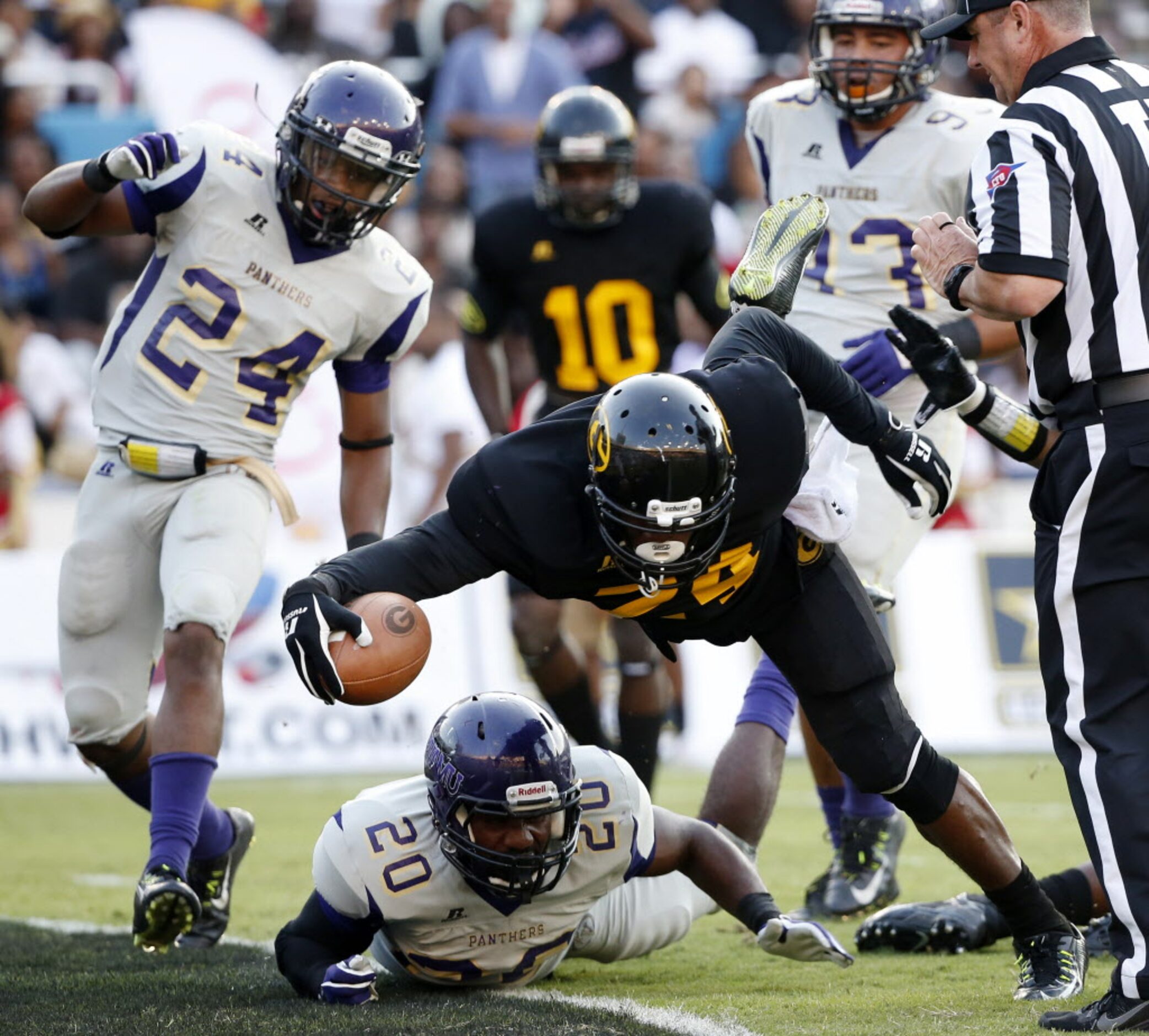 Grambling State running back Juwan Martin (24) scores a rushing touchdown in the third...