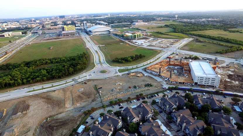 Embrey Partners' apartment development is under construction (upper right) in The Gate...