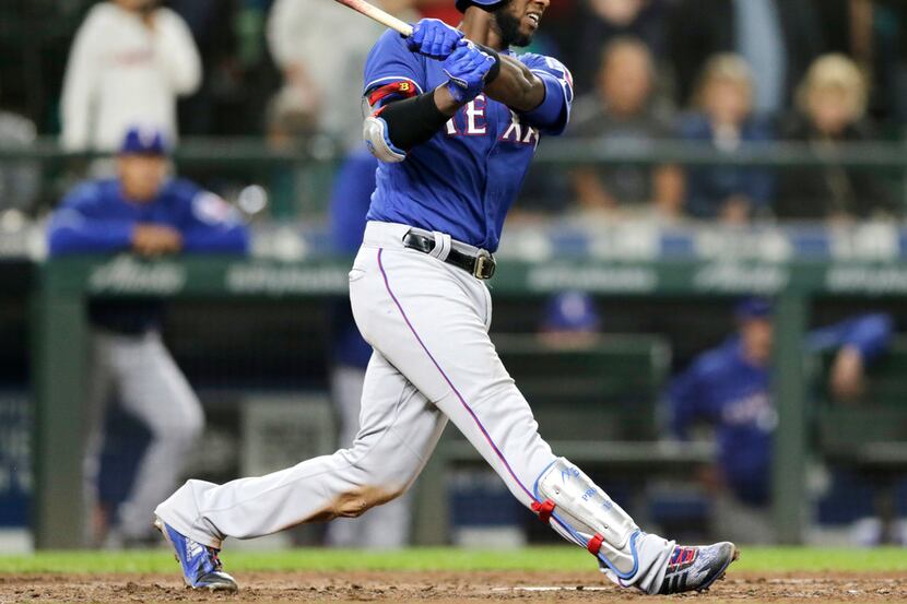 Texas Rangers' Jurickson Profar strikes out with the bases loaded for the final out of the...