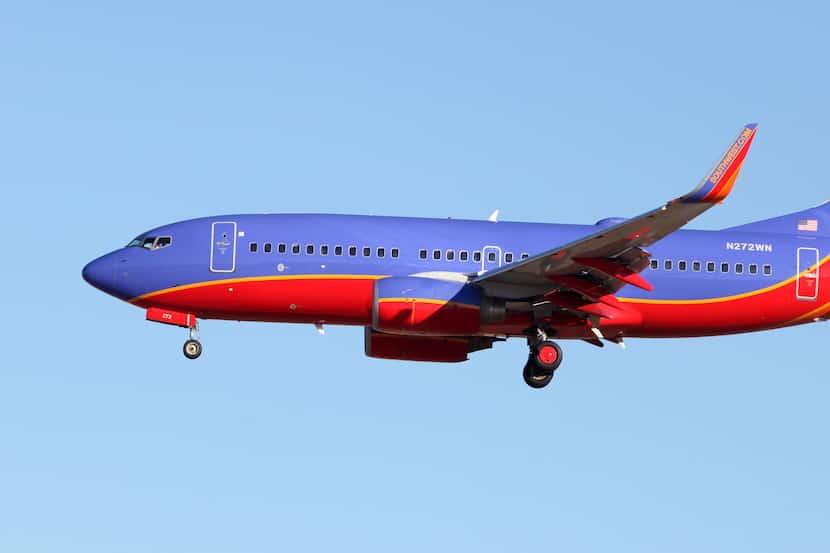 Southwest flight 8506 lands in Tulsa, Okla., Monday Jan. 13, 2014. The plane landed by...