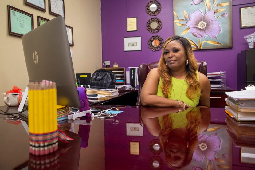 Director Tracy Carter works in her office at A Heart To Give Early Childhood Center in...