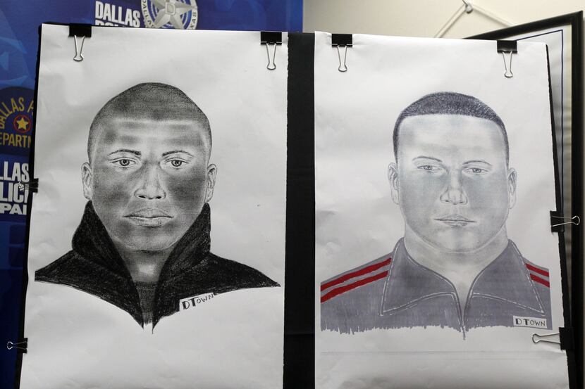 Two early sketches of the Lake Highlands rapist.
