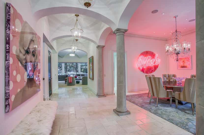 A look at a hallway of the one-time Dallas home Kameron Westcott.