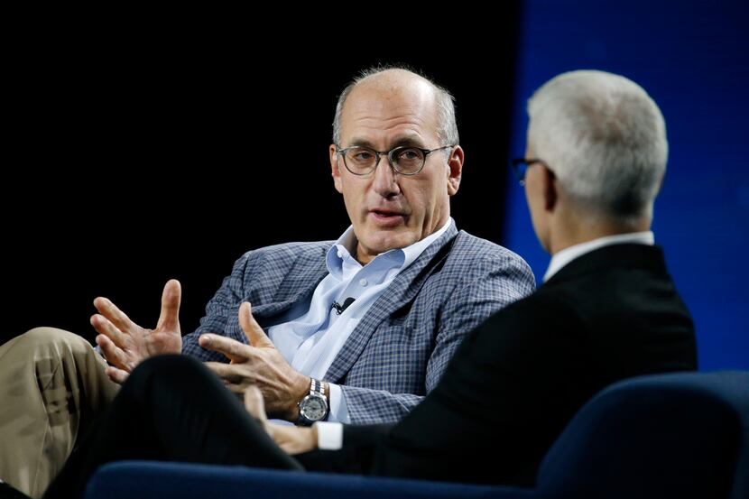 John Stankey, CEO of WarnerMedia is interviewed by Anderson Cooper during the AT&T Business...