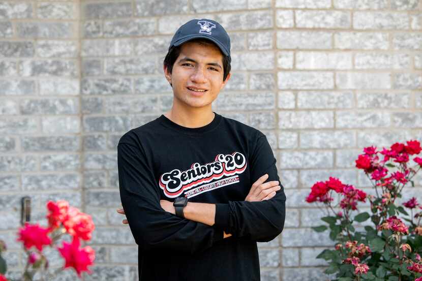 Richard Cardoso, an 18-year-old senior at Cedar Hill Collegiate High School, poses for a...