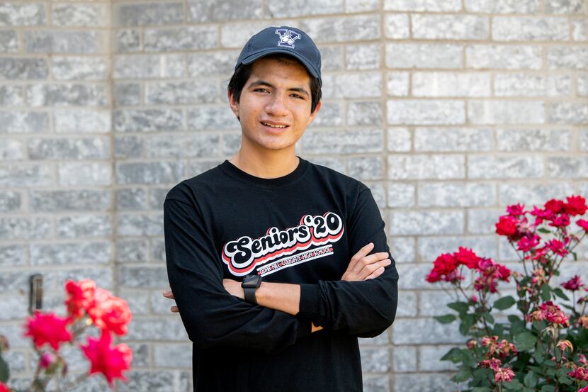 Richard Cardoso, an 18-year-old senior at Cedar Hill Collegiate High School, poses for a...
