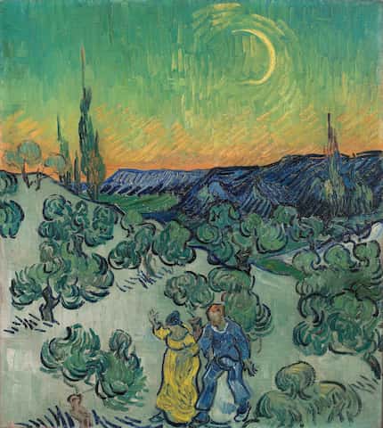 Vincent van Gogh, "A Walk at Twilight," 1889-1890, oil on canvas, Collection Museu de Arte...