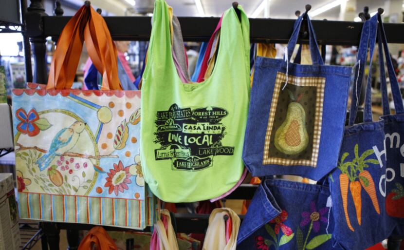 Locally sourced products, like these bags, are part of the invenrory at Gecko Hardware in...