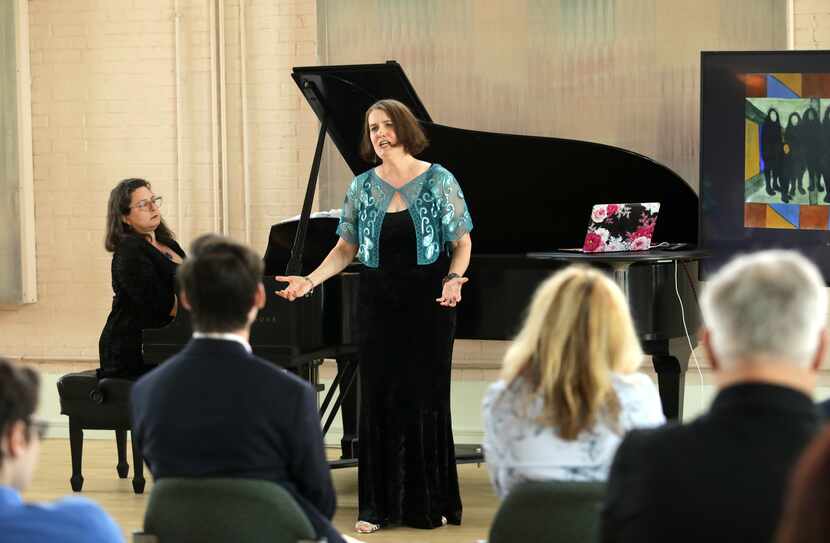 Pianist Elvia Puccinelli and soprano Molly Fillmore perform Juliana Hall's 'Cameos' during...
