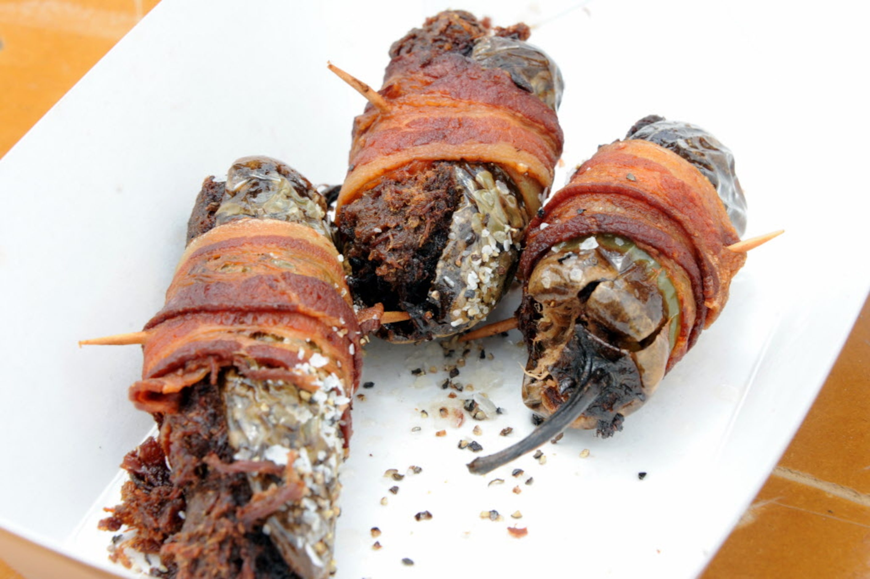 The jalapeno stuffed with goat cheese wrapped in bacon from Yellow Belly is one of the only...