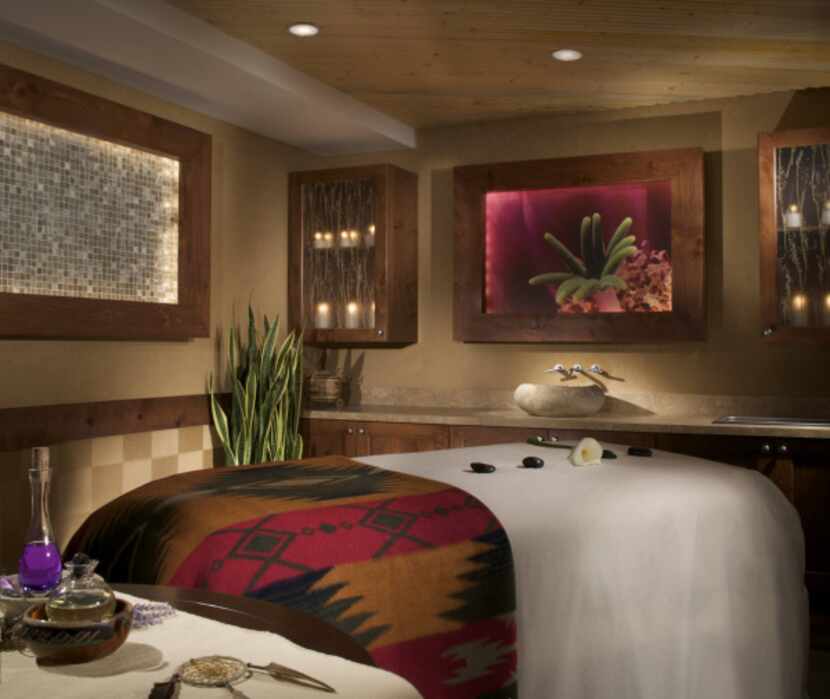 Couples massages can include heated stones at Wo'P'in Spa, Buffalo Thunder Resort, or...