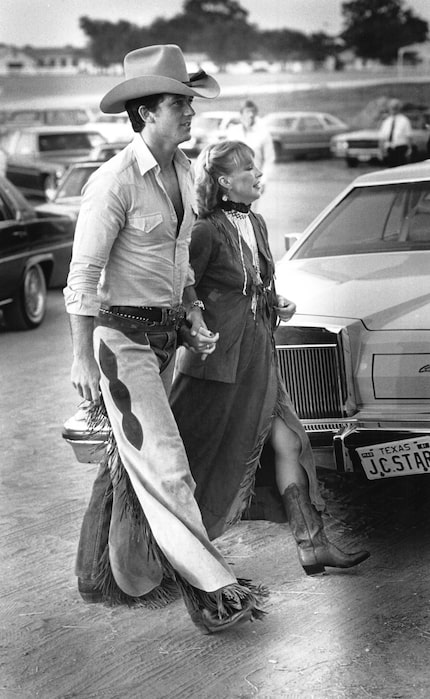 "Dallas" star Patrick Duffy arrives at the 1980 Cattle Baron's Ball at Willow Bend Polo Club.