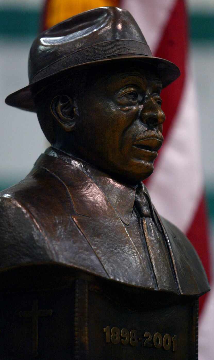 A bronze bust of George Dawson sits at the Southlake middle school named in his honor.