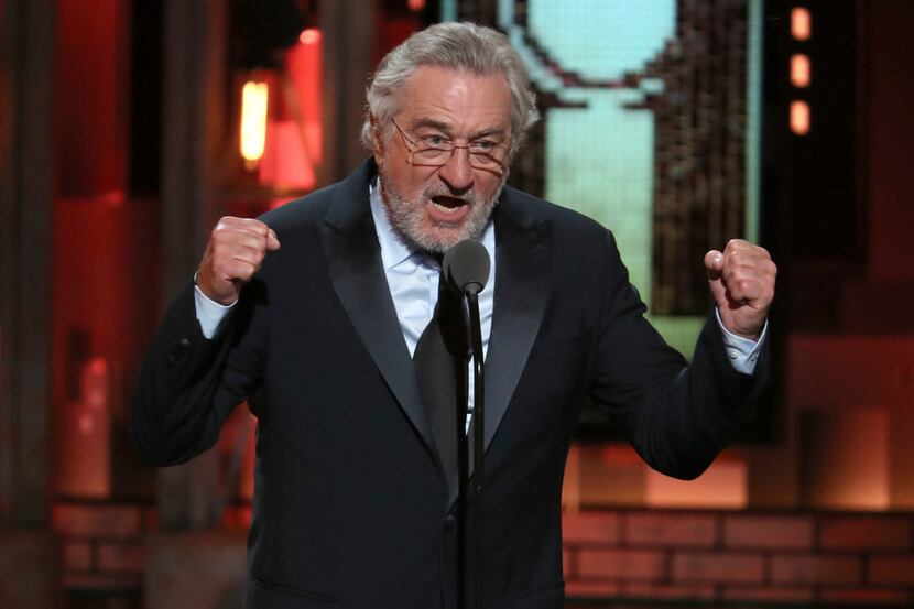 Robert De Niro introduces a performance by Bruce Springsteen at the 72nd annual Tony Awards...