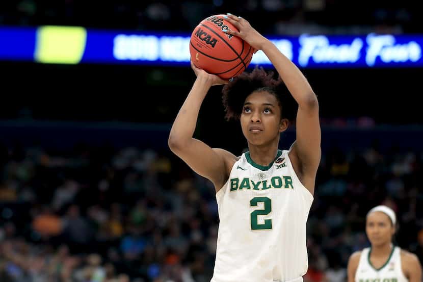 TAMPA, FLORIDA - APRIL 05:  DiDi Richards #2 of the Baylor Lady Bears attempts a free throw...