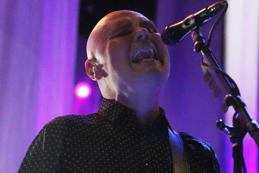 The Smashing Pumpkins' Billy Corgan performs at Gexa Energy Pavilion in Dallas Wednesday...
