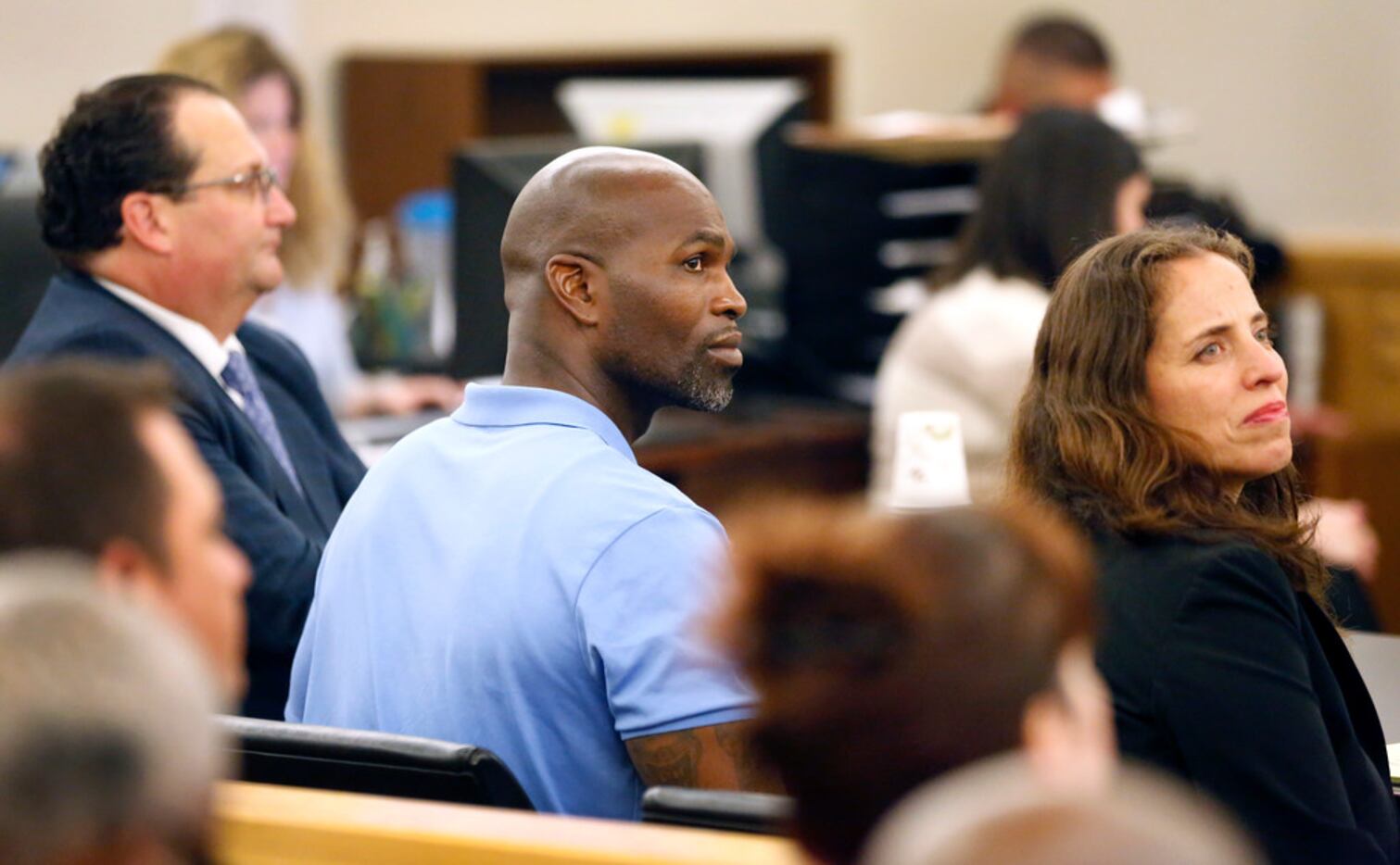 John Nolley Jr (center), flanked by his attorneys Reagan Wynn (left) and Nina Morrison, was...