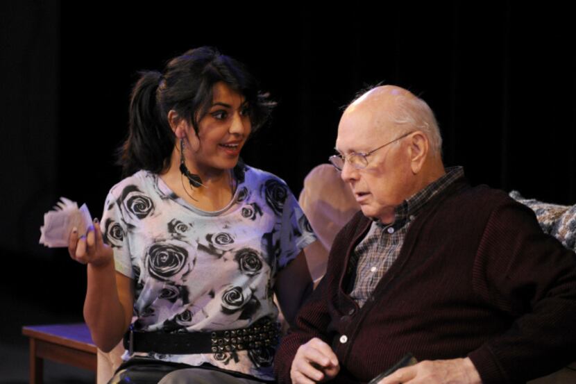 Sasha Peshwani (left), and Howard Korn are pictured during a Theatre Britain production of...