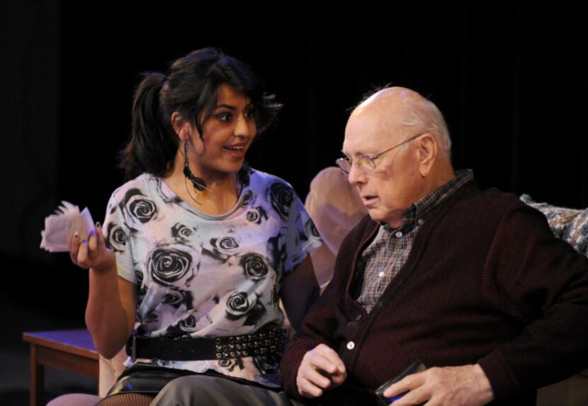 Sasha Peshwani (left), and Howard Korn are pictured during a Theatre Britain production of...