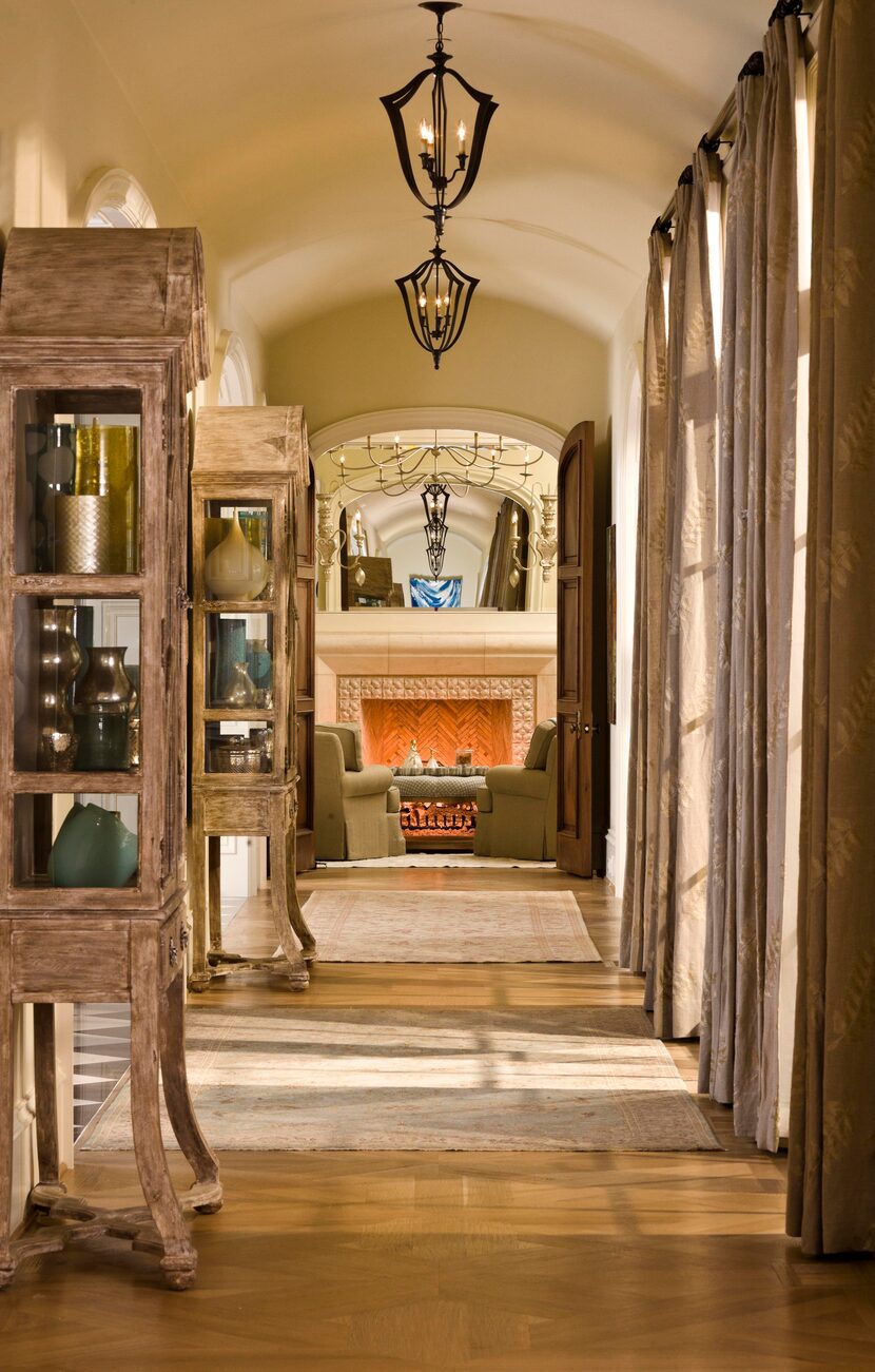 A view down one of the home's hallways. 