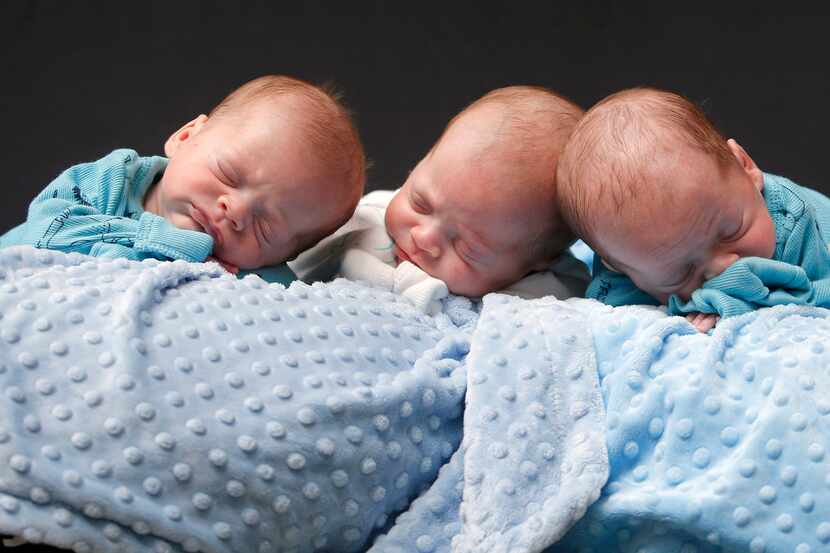 Identical quadruplets (from left to right) Harrison, Hardy,  Henry, and Hudson Marr pose for...