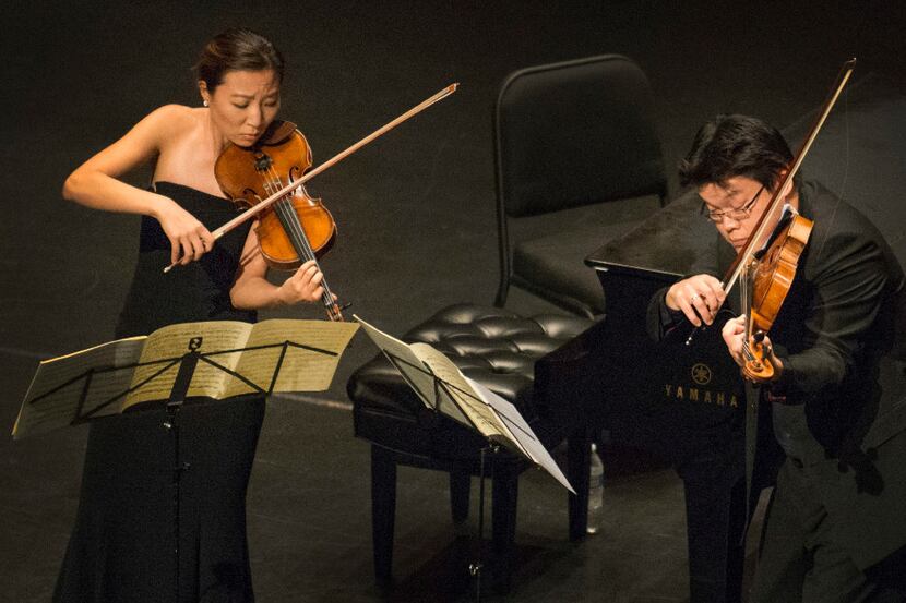 Stephanie Jeong and Che-Yen Chen perform Mozartâs Duo for Violin and Viola in G Major at...