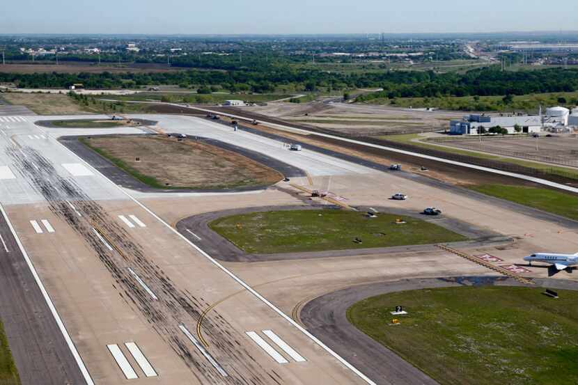 The extended runway at Fort Worth Alliance Airport on April 24, 2018.