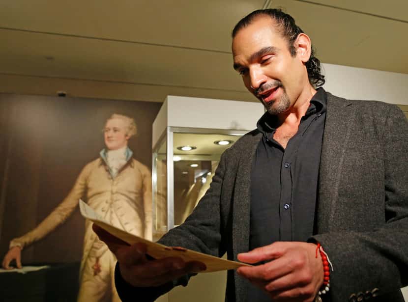 Javier Munoz, who plays Alexander Hamilton in the hit Broadway musical, tears up as he reads...