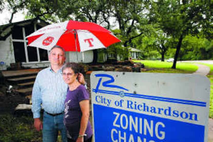  Richardson homeowners Michael and Ruth Precker are asking the city for a zoning change to...