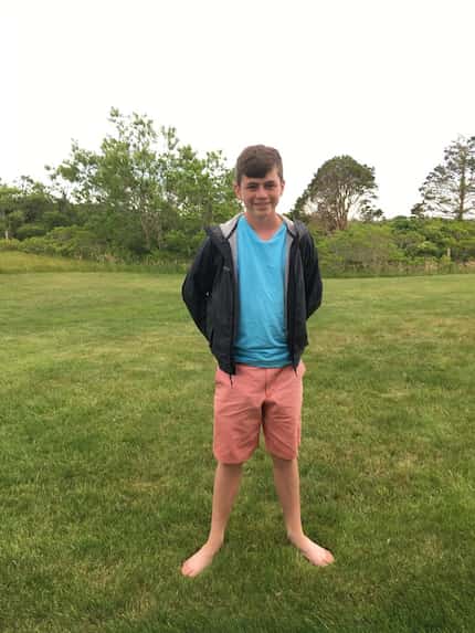 Wade Smith, a 15-year-old from Florida, sports Nantucket Reds shorts while visiting the island.