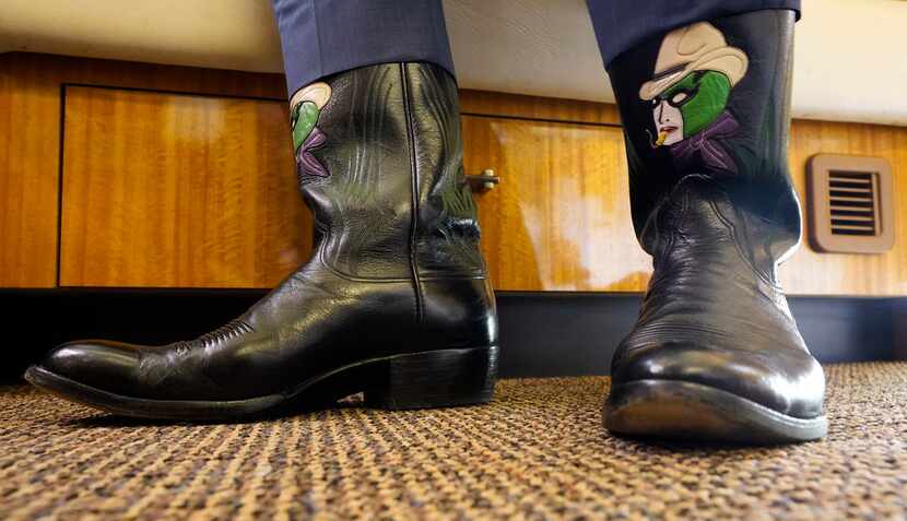 Steve Miller wears a custom pair of boots made by Little's Boot Company, of San Antonio,...
