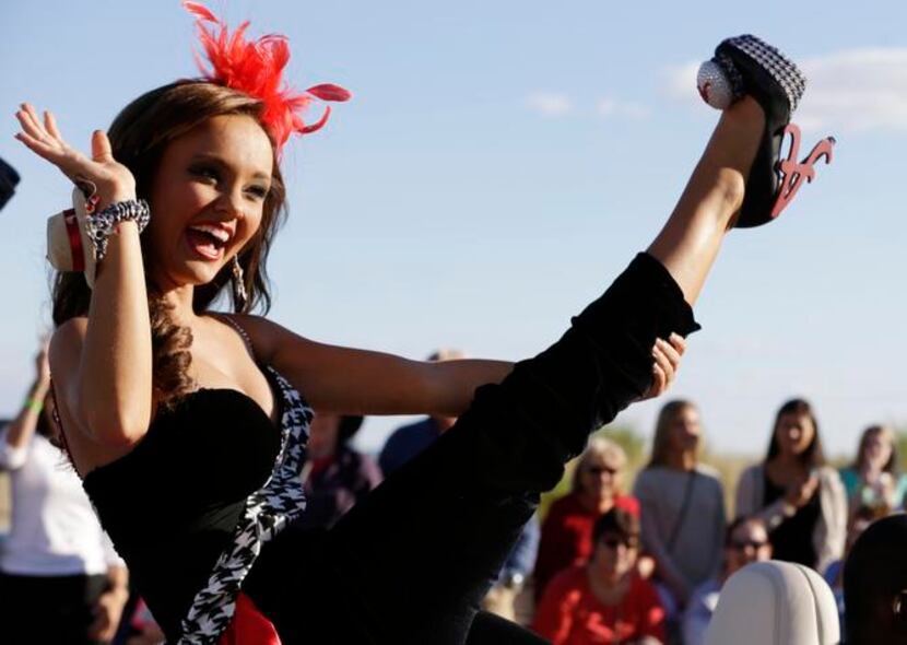 
Miss Alabama Chandler Champion showed off her footwear during the annual shoe parade.
