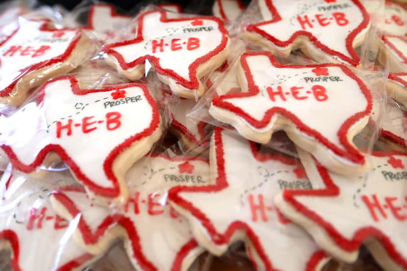 Cookies were on display at the groundbreaking for the new H-E-B in Prosper on Tuesday, April...