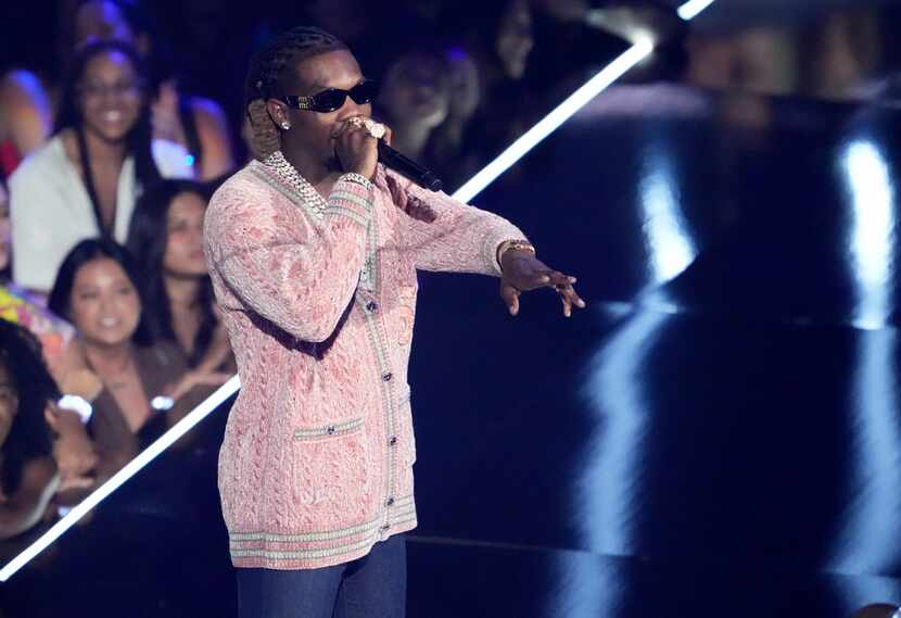 Offset presents the award for best collaboration at the MTV Video Music Awards at the...