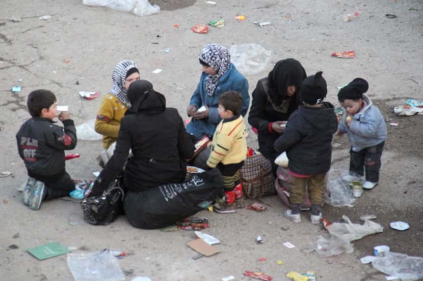 Syrians, who were evacuated from the last rebel-held pockets of Syria's northern city of...