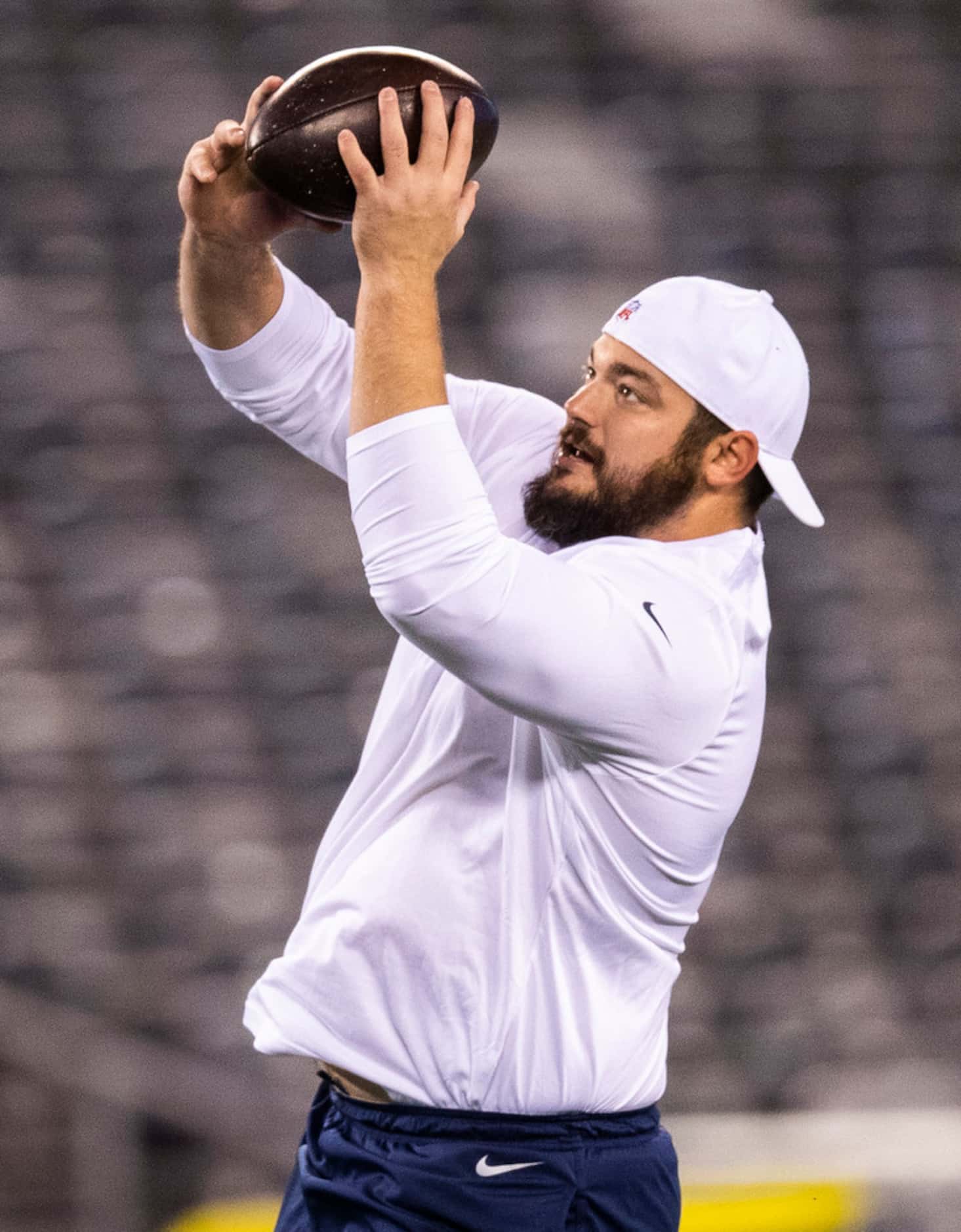 Dallas Cowboys offensive guard Zack Martin (70) warms up before an NFL game between the...