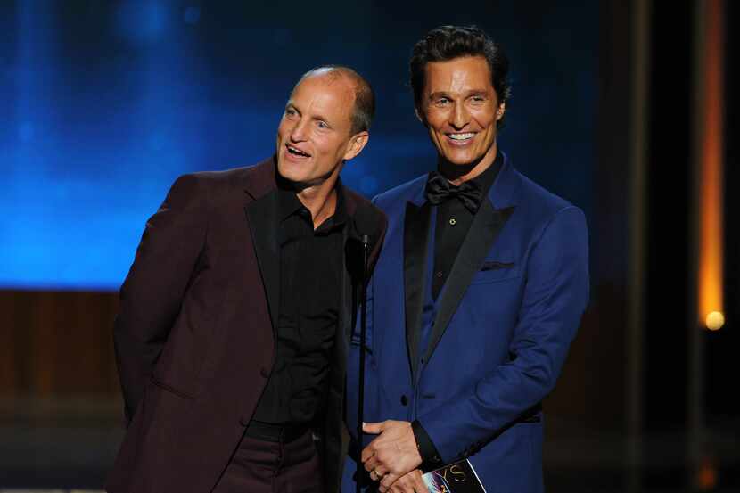 Woody Harrelson, left, and Matthew McConaughey could be half-brothers, McConaughey told...