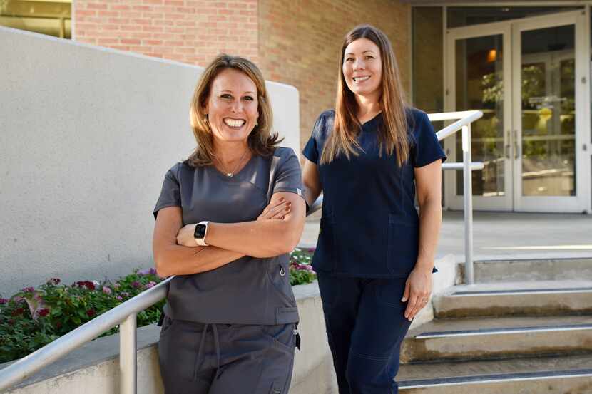 Olivia Rogers, left, vice president of clinical operations, and Emily Bass, case manager,...