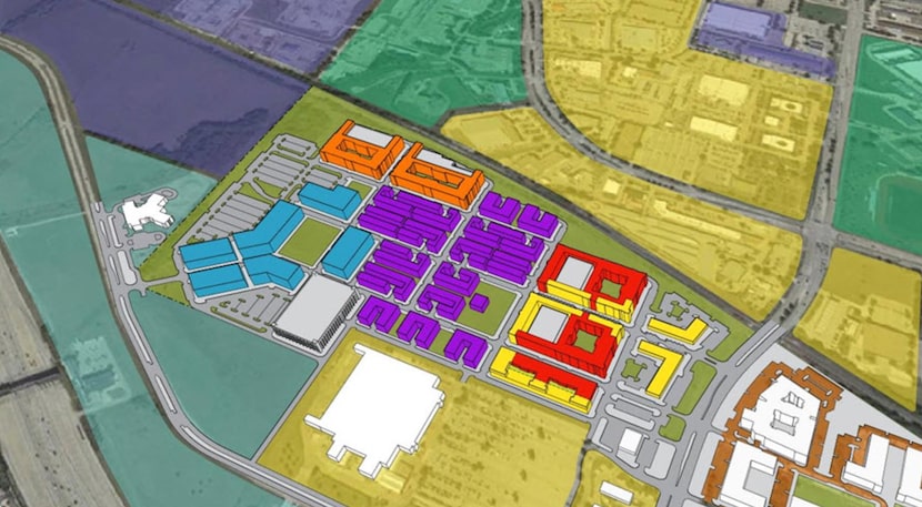 Plans for Beacon Square call for apartments, offices and retail space near Bush Turnpike.