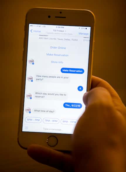 Companies, including Dallas-based TGI Fridays, are looking to chatbots as another way to...