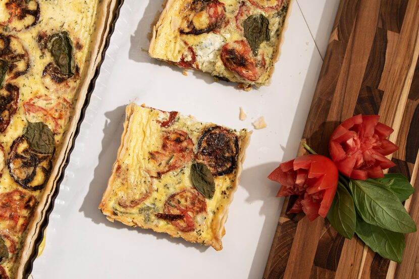 Oven-Dried Tomato and Fresh Basil Quiche