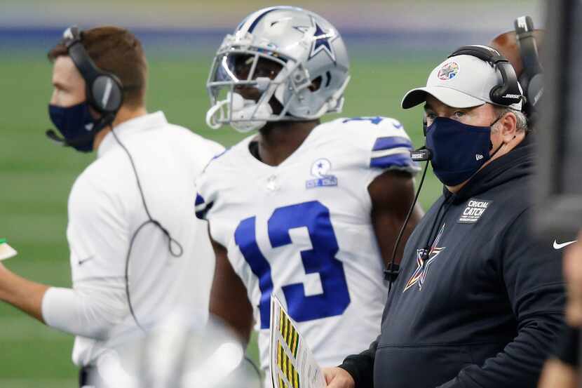 Dallas Cowboys head coach Mike McCarthy looks on from the sidelines during the second half...
