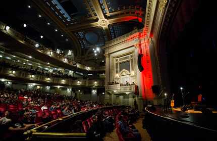 People take their seats before Jose Gonzalez performed at Majestic Theatre on Elm Street in...