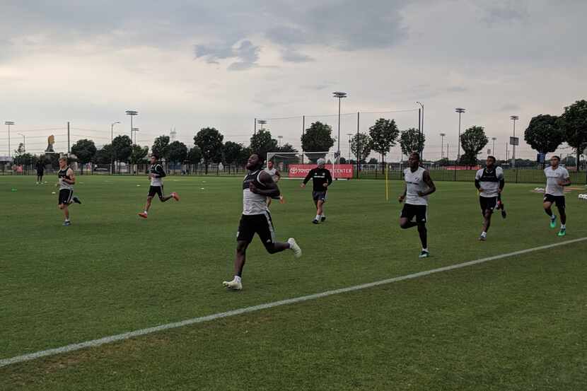 FC Dallas trains under a dark and stormy sky. (6-4-18)