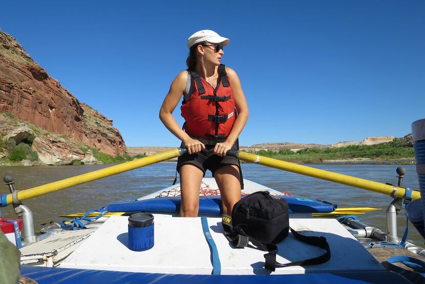 A tourist navigates the Ruby Canyon stretch of the Colorado River. 
