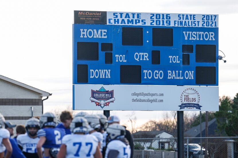 Gunter High School's football team practiced in Gunter on Tuesday, Dec. 13, 2022, ahead of...