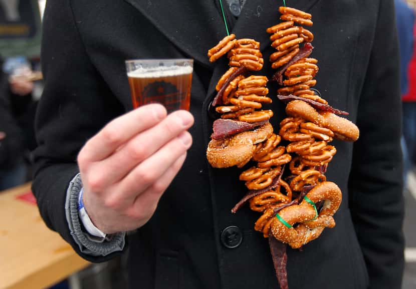 TJ Glowicz wore a pretzel necklace during a previous Untapped at Panther Island Pavilion in...