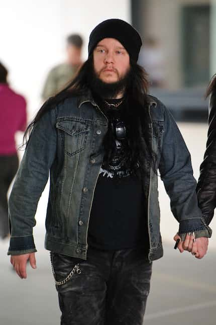 Joey Jordison de la banda Slipknot en los estudios de la BBC Radio en junio de 2013 en Londres.